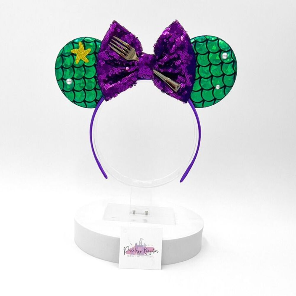 Ariel-Inspired Sequin Mouse Ear Headband